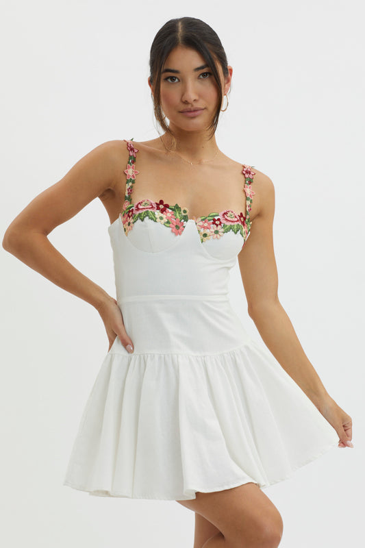Floral Applique Mini Dress