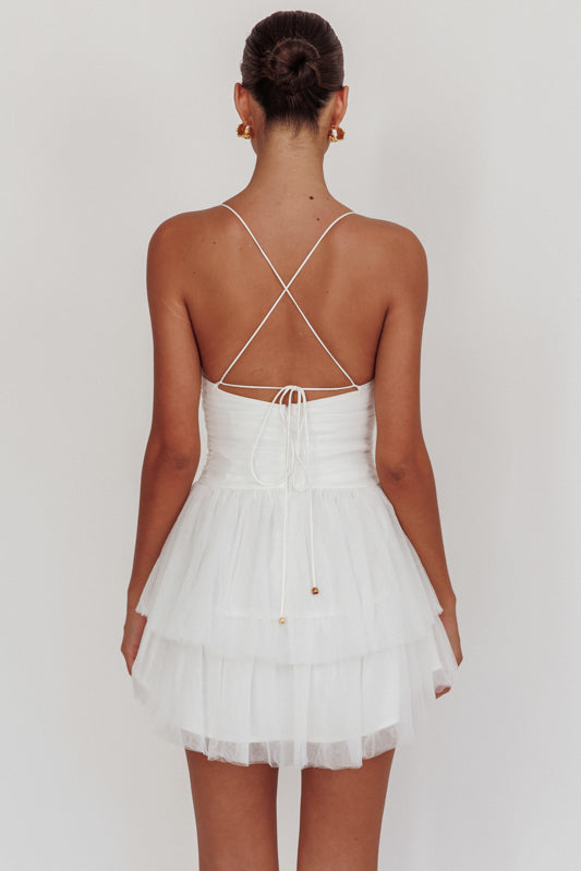 Tie Up Mesh Mini Dress (Pre-Order)