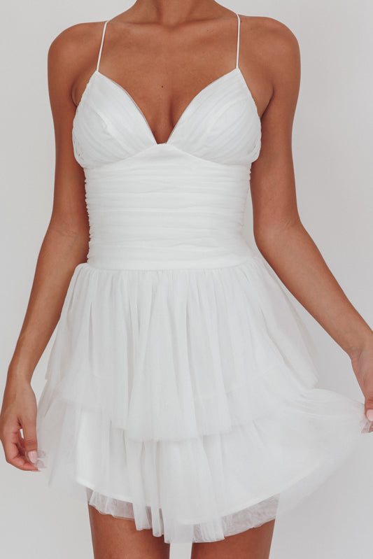 Tie Up Mesh Mini Dress (Pre-Order)