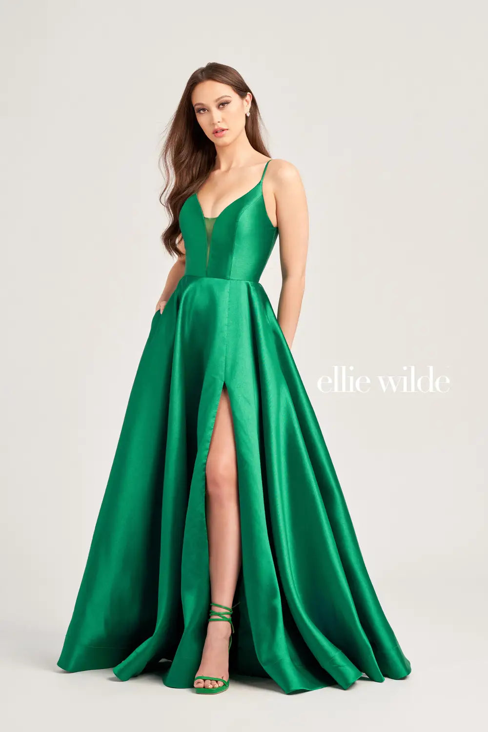 ellie wilde green dress EW35232 90% Polyamide