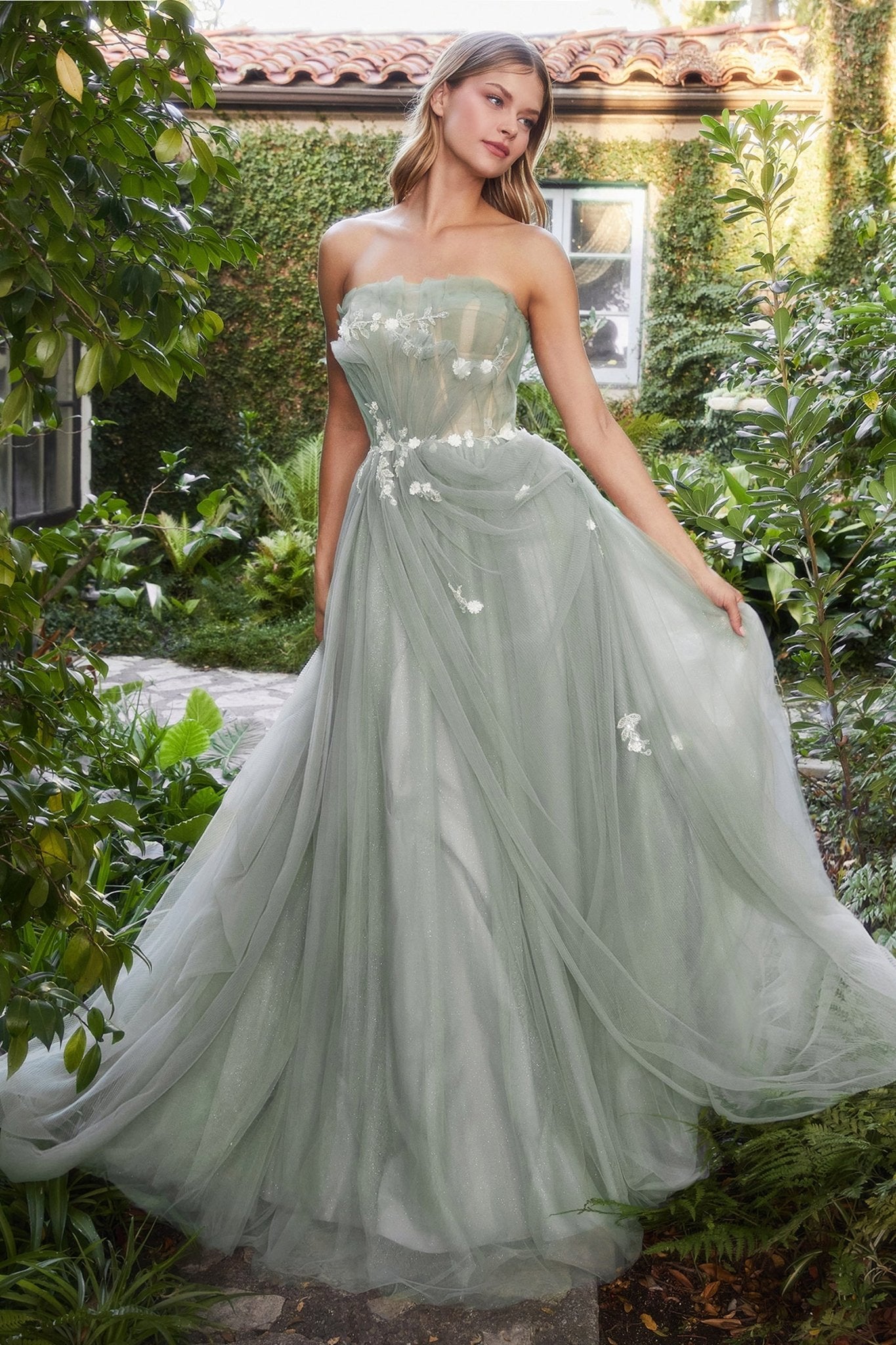 andrea and leo green dress ANDREA AND LEO A1248 DRESS, BLUE / 4