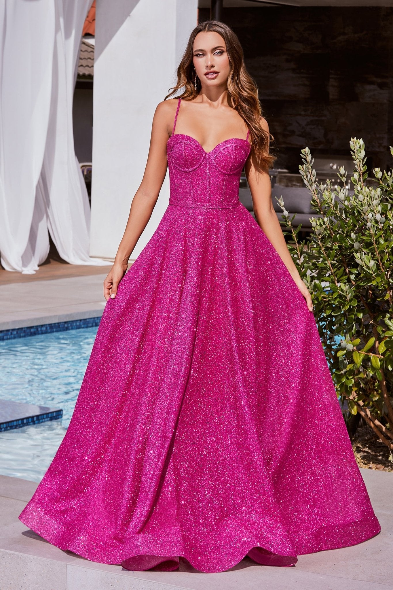 cinderella divine pink dress CD383 | FITTED DRESS Ladivine by Cinderella Divine