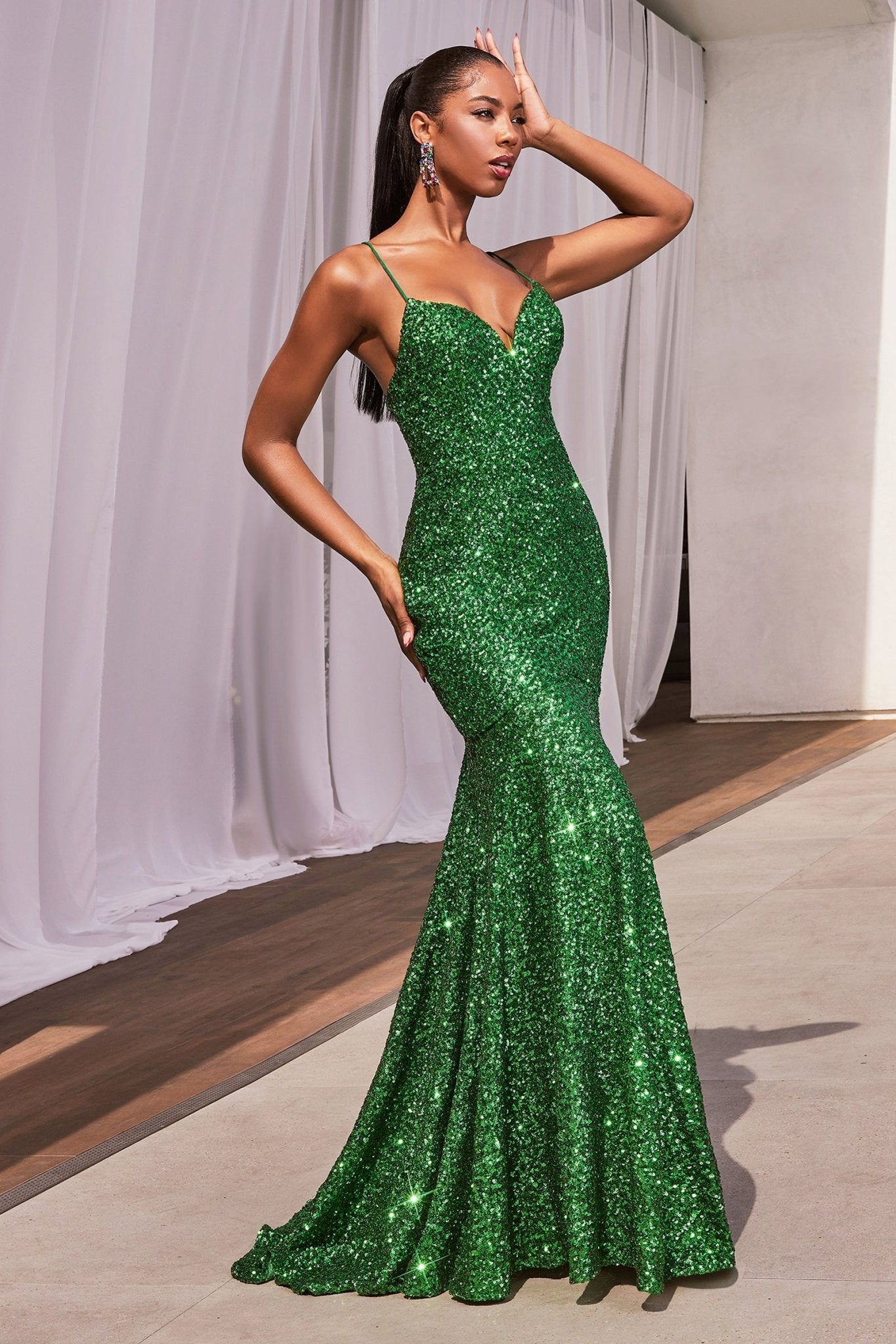 LaDivine CH066 Prom Dress - Emerald | NewYorkDress LaDivine CH066 Prom Dress - Emerald | NewYorkDress