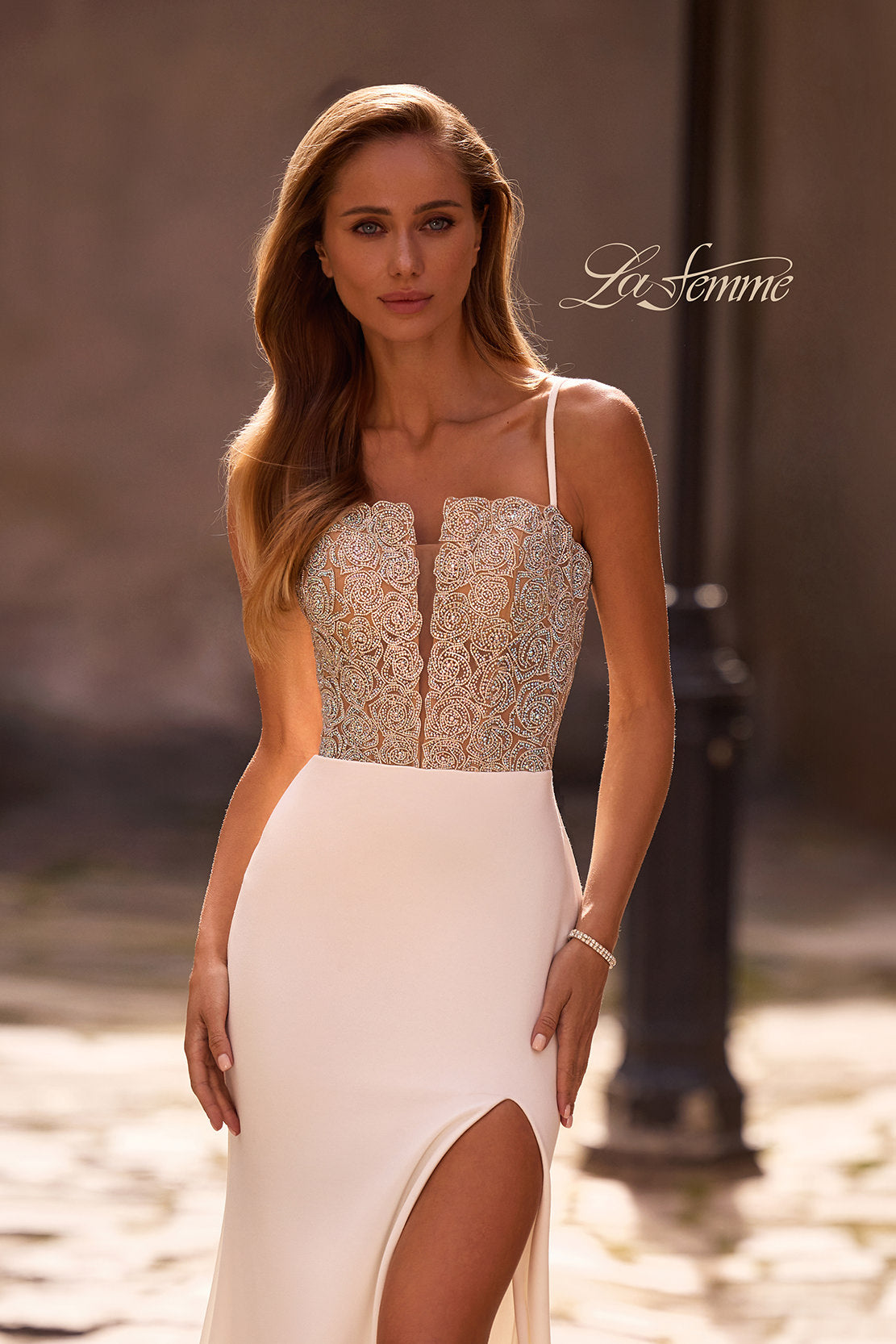 la femme white cocktail dress Short Dress Style #19160