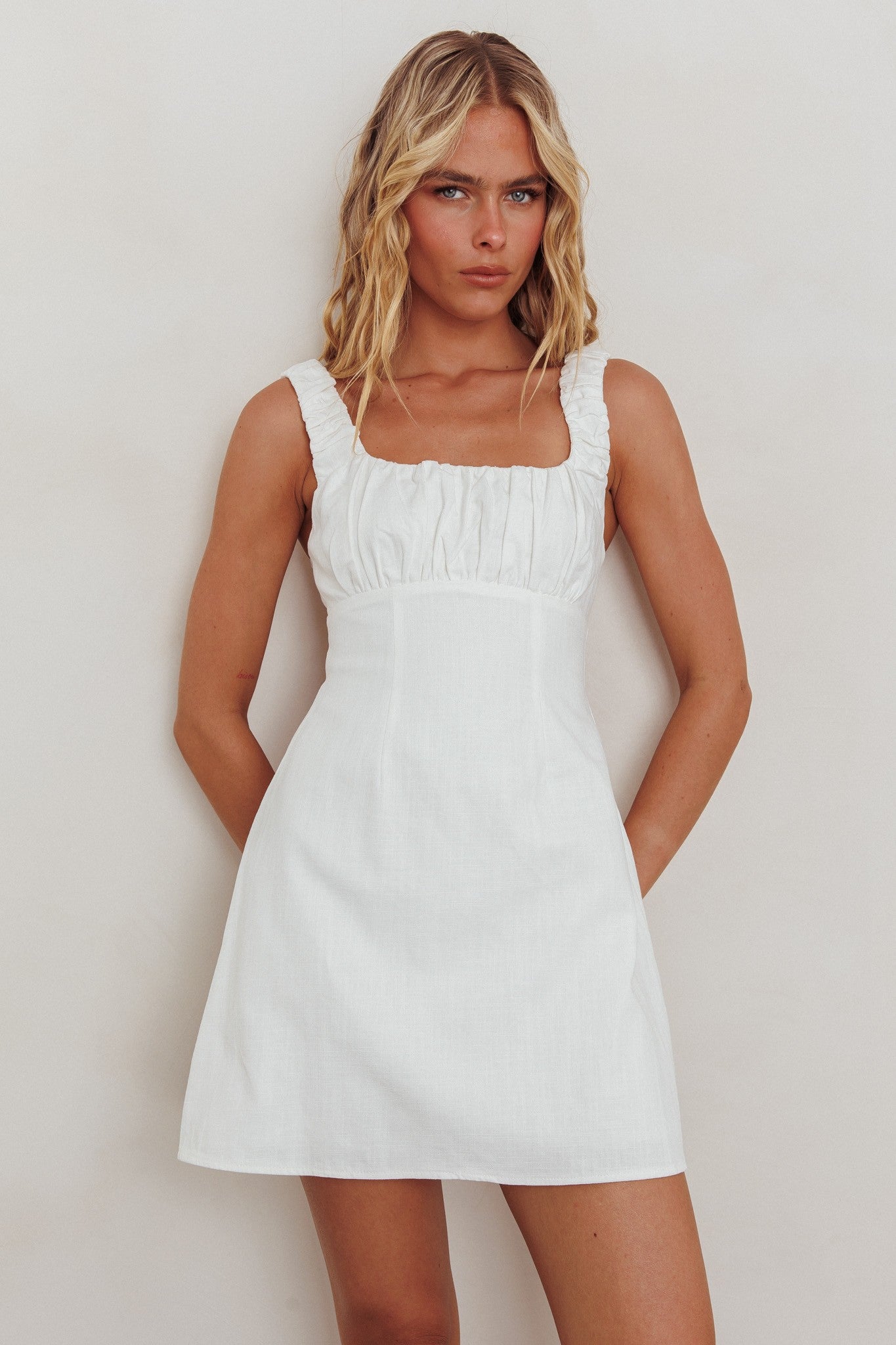 Square Neck Babydoll Mini Dress (Pre-Order)