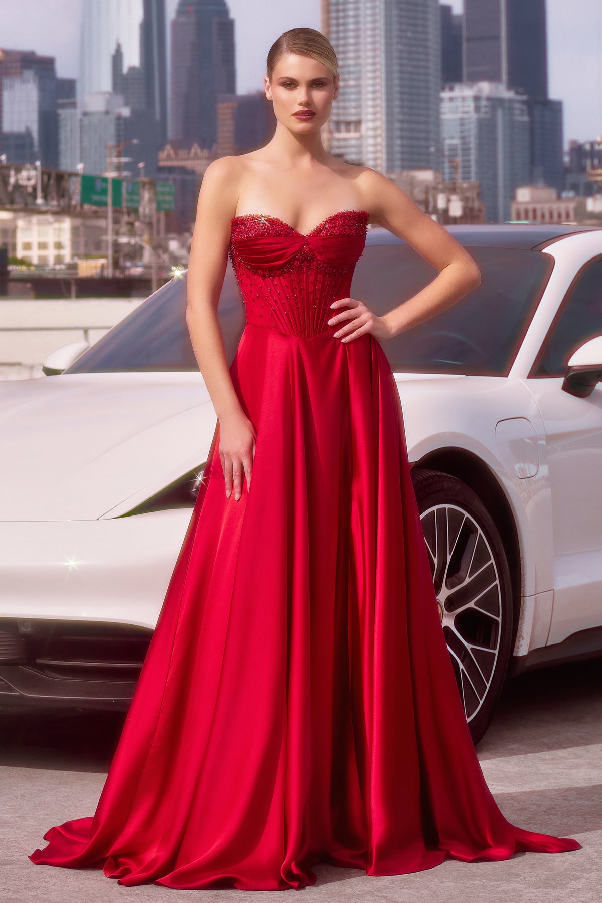 red cinderella dress CD297 Sleeveless Colors Talla:M/L color crush Whistles Organza Silk Puff